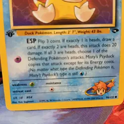 Pokemon TCG Misty's Psyduck Gym Challenge, 1st Edition Common Card 90/132 LP - Image 3