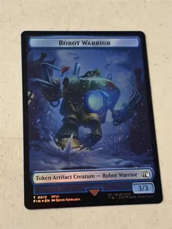 mtg foil token Hero // Robot Warrior, 0006/0012, Final Fantasy, unplayed - Image 1