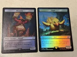 2 x mtg foil token Wizard // Bird, 0014/0016, Final Fantasy, unplayed - Image 1
