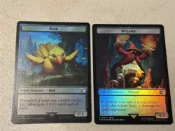 2 x mtg foil token Wizard // Bird, 0014/0016, Final Fantasy, unplayed - Image 2