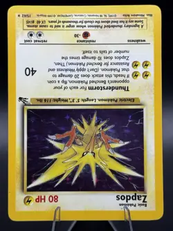 Zapdos 15/62 Fossil Unlimited - Holo Rare - WOTC - MP - Pokemon Vintage - Image 2