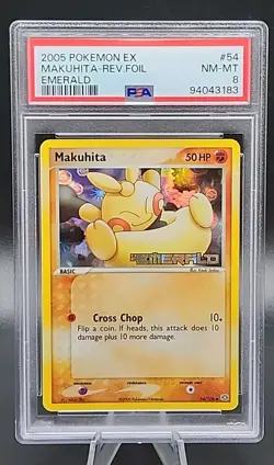 PSA 8 NM-MT Pokemon Makuhita EX Emerald Reverse Rev Holo Foil #54 - Image 1