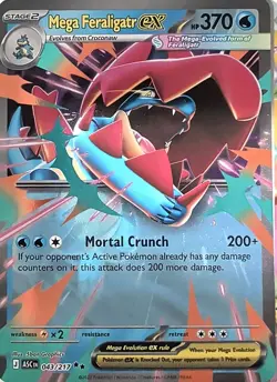 Mega Feraligatr ex 043/217 Double Rare ME: Ascended Heroes Pokemon Near Mint - Image 1
