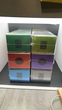 Pokemon 25th Anniversary 6Pcs Reinforced Boxes Set Charizard Etc Sealed #19506 T - Image 1