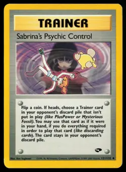 2000 Gym - Challenge Sabrina’s Psychic Control #121 Non Holo Pokemon Card - Image 1