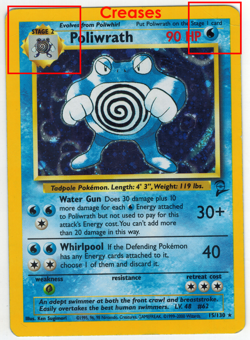 Poliwrath 15/130 - Base Set 2 Pokemon Card Holo - Damaged with crease - Image 2