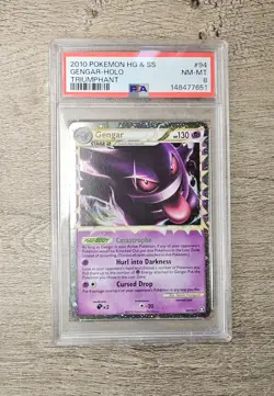PSA 8 Gengar Prime - 94/102 - Pokemon Triumphant HG&SS - New Cert 140432685 - Image 1