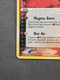 Team Magma's Torkoal 12/95 Holo Rare (2004) EX Team Magma vs Team Aqua Pokemon - Image 5
