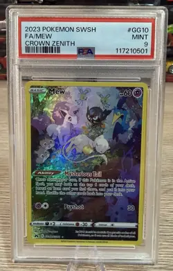 2023 POKEMON SWORD AND SHIELD CROWN ZENITH #GG10 FA/MEW PSA 9 - Image 1