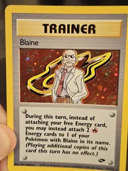 Pokemon Card Gym Challenge Holo Blaine 17/132 WOTC - Image 4