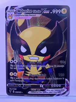 Pikachu Wolverine Pokemon Card VMAX Rainbow GX EX GX ACG V Star Holo Cosplay - Image 1