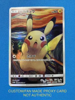 2018 Pikachu Scream Munch 288/SM-P Full Art Promo ACG DIY CUST0M Fan Card - Image 1