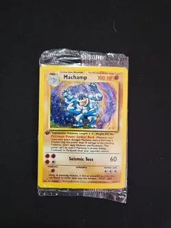 Factory Sealed, Pokemon TCG Machamp Holo Rare Card Base Set 8/102, 1st Edition - Image 1