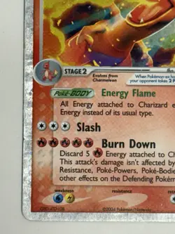 Pokemon TCG Charizard ex 105/112 Fire Red & Leaf Green Holo Silver Border - Image 5