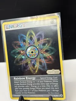 Rainbow Energy 81/92 EX Legend Maker Reverse Holo Pokemon TCG Swirl - Image 2