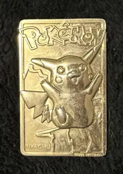 1999 - Pokemon PIKACHU & Charizard - Gold Plated Trading Card - Burger King - Image 1