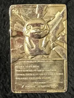1999 - Pokemon PIKACHU & Charizard - Gold Plated Trading Card - Burger King - Image 2