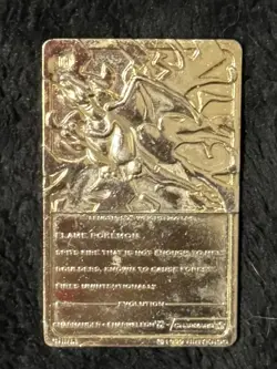 1999 - Pokemon PIKACHU & Charizard - Gold Plated Trading Card - Burger King - Image 4