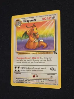 Dragonite 4/62 Fossil non Holo WOTC Vintage Pokemon Card Exc - Image 3