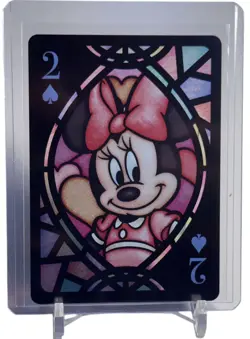 Minnie Mouse 2021 Tenyo Disney Stained Glass Playing Card W/Top Loader - Image 1