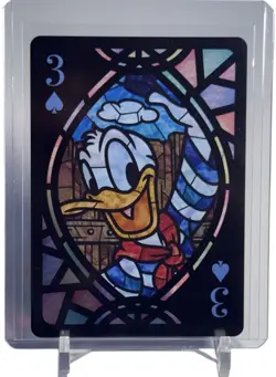 Donald Duck 2021 Tenyo Disney Stained Glass Playing Card W/Top Loader - Image 1