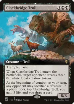 Clackbridge Troll (Extended Art) - 353 - Throne of Eldraine - NM - Image 1