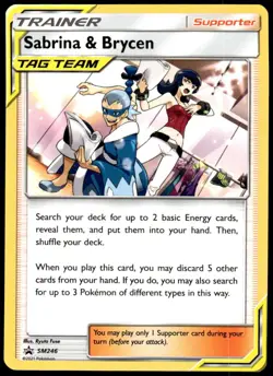 Pokemon SM Promos Sabrina & Brycen SM246 NM - Image 1