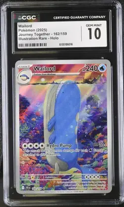 Pokemon English Wailord 162/159 2025 Journey Together - JTG EN Illustration Rare - Image 1