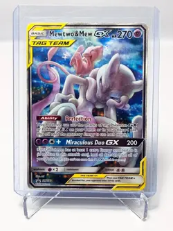 Pokemon TCG Mewtwo & Mew GX SM191 Tag Team Black Star Promo Sun & Moon LP-MP - Image 1