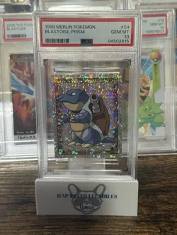 1999 Merlin Pokemon Sticker Blastoise Prism #S4 PSA GEM MT 10 - Image 1