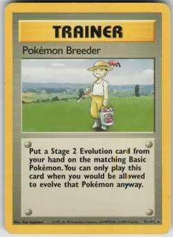 Pokemon TCG Pokemon Breeder Rare Base Set 076/102 - Image 1
