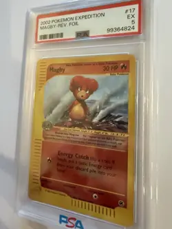 Pokemon Magby 30 HP Holo Rare Expedition 017/165 Reverse Holo PSA 5 - Image 3