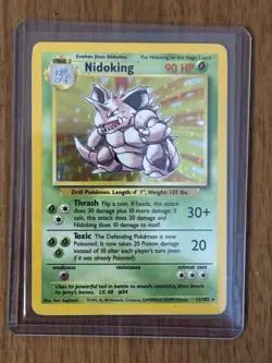 Pokemon Nidoking 11/102 Base Set Holo Rare 1999 - Image 1