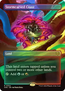 Stormcarved Coast Foil Borderless Secrets of Strixhaven NM MTG - Image 1