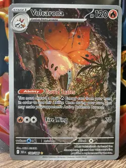 Pokemon TCG Scarlet & Violet Black Bolt Volcarona 100/086 Illustration Rare - Image 1