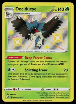 Pokemon Card - Decidueye Shining Fates Shiny Vault SV003/SV122 Rare Shiny 2021 - Image 1