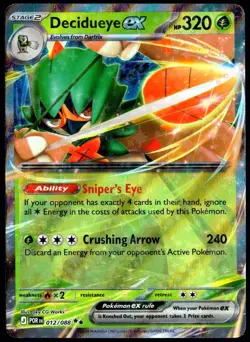 Pokemon TCG Decidueye ex 012/088 2026 Perfect Order Double Rare Card - LP - Image 1