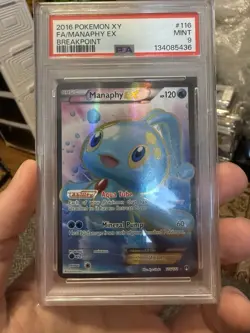 Pokemon 2016 Breakpoint XY Full Art MANAPHY EX #116 PSA 9 Mint RARE - Image 1
