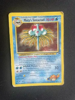 Pokemon TCG Misty's Tentacruel Gym Heroes 10/132 Holo Unlimited Holo Rare PLAYED - Image 1