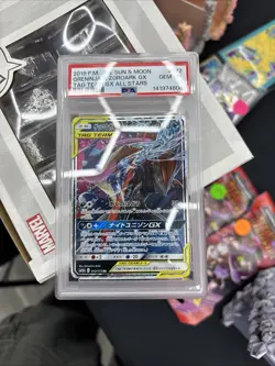 Pokemon Greninja & Zoroark GX TAG TEAM Holo Double Rare Sm12a PSA 10 Japanese - Image 1