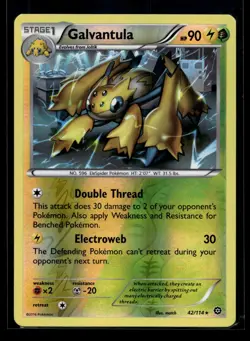 Galvantula 42/114 Pokemon TCG Card XY Steam Siege Rare Reverse Holo Foil NM - Image 1