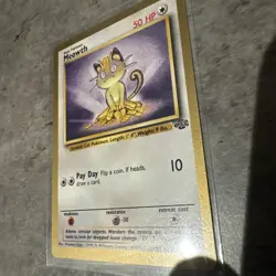 Pokemon TCG Meowth 56/64 LP/MP Gold Border Promo Fruit Roll Up Promo - Image 2