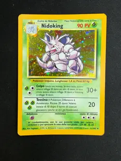 Pokemon Nidoking 11/102 Set Base Rara Holo Unlimited Wizards ITA Carte Vintage - Image 1