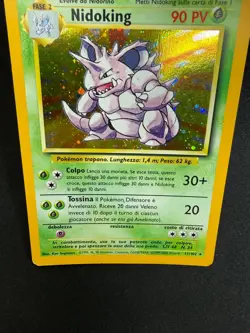 Pokemon Nidoking 11/102 Set Base Rara Holo Unlimited Wizards ITA Carte Vintage - Image 3
