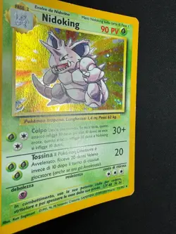 Pokemon Nidoking 11/102 Set Base Rara Holo Unlimited Wizards ITA Carte Vintage - Image 4
