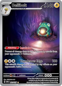 BELLIBOLT 201/197 ILLUSTRATION RARE OBSIDIAN FLAMES POKEMON NEAR MINT - Image 1