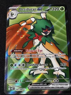 Decidueye ex 100/088 Me03: Perfect Order Holo Full Art Near Mint Pokemon Card - Image 1