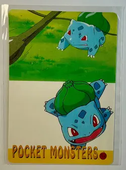 BULBASAUR DOUBLE Pocket Monsters Pokemon Japanese Anime Vending Prism Sticker NM - Image 3