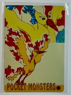 MOLTRES Pocket Monsters Pokemon Japanese Anime Vending Prism Sticker NM Holo Foi - Image 1