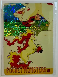 RAPIDASH Pocket Monsters Pokemon Japanese Anime Vending Prism Sticker NM Holo - Image 1